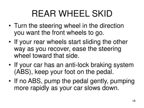 which direction to steer in a skid|rear wheel skid tips.